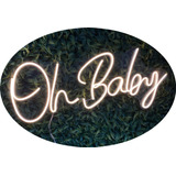 Painel Neon Led Oh Baby Instagram Iluminação 70cm