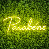 Painel Neon Led Parabens Escrita Aniversario