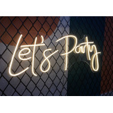 Painel Neon Lets Party Led Instagram