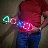 Painel Neon Playstation Iluminação 45cm Com