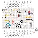 Painel Organizador Ferramentas Pegboard Chapa Eucatex Perfurado 180cm 60 Ganchos