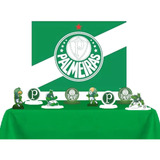 Painel Palmeiras 8 Displays Toalha De Mesa Kit Festa