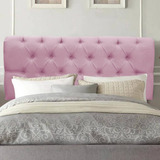 Painel Paris Botão Capitonê 160cm Queen Size Suede Rosa Bebê