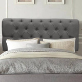 Painel Paris Capitonê 160cm Queen Size Suede Cinza Grafite