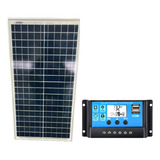 Painel Placa Solar Fotovoltaica 30w 12v Inmetro Controlador