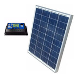 Painel Placa Solar Fotovoltaico 30w Controlador De Carga