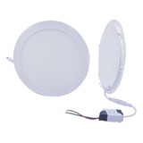 Painel Plafon Luminaria Teto Embutir Redondo Led 18w Gesso Cor Branco Frio 6000k
