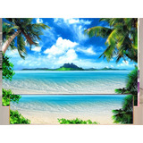 Painel Praia Frente De Mesa 2 00 X 1 50