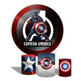 Painel Redondo Capitão América Estamp 3d full hd Ou 4k