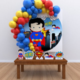 Painel Redondo Sublimado E Displays Superman Cute