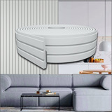 Painel Ripado Eva Autocolante Branco 10cm Rolo 10 Metros