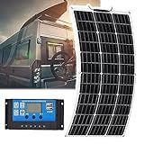 Painel Solar Monocristalino 150w 300w 450w Com Controlador  Painel Solar Semi Flexível 40a 18v Eficiência De Geração De Energia Aumentada Em 20   775x500mm  150W
