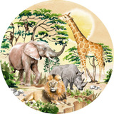 Painel Sublimado Redondo Tecido Safari África