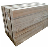 Painel Teca 5 Peças 48x28x2 5cm Bloco Teca Tabua Natural