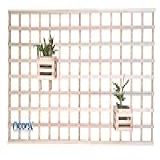 Painel Vertical Floreira Treliça 140x80cm 75x75 Bordas Fechadas Com 2 Cachepot 15cm NeonX Natural Sem Pintura