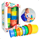 Pais Filhos Brinquedo Infantil Potes De Empilhar E Encaixar Para Bebé