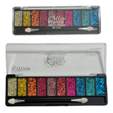 Paleta De 10 Sombras Com Glitter Maquiagem Carnaval Brilho