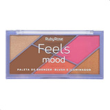 Paleta De Bronzer Blush E Iluminador Feels Mood Ruby Rose