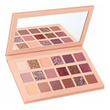 Paleta De Sombras Nude Rosado Clássicas Com Glitter E Matte