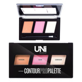 Paleta Trio De Contorno Blush E Iluminador Uni Makeup