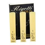Palheta Rigotti Gold Sax Alto Kit N 3 Light Medium Strong