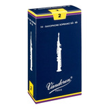 Palheta Vandoren Tradicional 2 Para Sax Soprano Com 10 Un