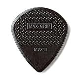 Palhetas De Guitarra Dunlop 471P3C Max Grip Jazz III De Fibra De Carbono Pacote Com 6
