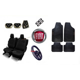 Palio 97 Kit Preto Jogo Capas Bancos Tapetes Pedaleira