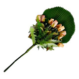 Palmeira Leque E Rosas Arranjo Enfeite Artificial