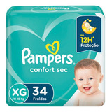 Pampers Confort Sec Fralda Descartável Tamanho Xg 34 Unidades