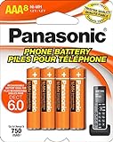 Panasonic Baterias Recarregáveis Hhr-4dpa/8ba Aaa Nimh Genuínas Para Telefones Dect Sem Fio, Pacote Com 8