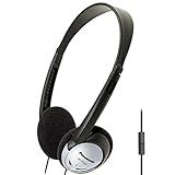 Panasonic Fones De Ouvido Fones De Ouvido Leves Com Microfone E XBS Para Graves Extras E Nítidos Som Natural Conector De 3 5 Mm Para Telefones E Laptops Funciona Em Casa RP HT21M Preto E Prata 