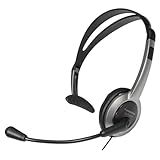 Panasonic KX TCA430 Comfort Fit Dobrável Headset Com Flexível Com Cancelamento De Ruído Microfone E Controle De Volume Regular Gray Silver
