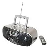 Panasonic RX D55GC K Boombox De Alta Potência MP3 CD AM FM Gravador Cassete Com Porta USB E Som De Porta De Música Com Alto Falantes Bidirecionais De 4 Vias Preto Por Panasonic