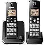 Panasonic Sistema De Telefone Expansível Sem Fio Com Visor Retroiluminado âmbar 2 Aparelhos KX TGC352B Preto 