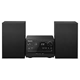 Panasonic Sistema Estéreo Compacto Com Leitor De CD- Bluetooth- Rádio FM E USB Com Controle De Graves E Agudos- Sistema Estéreo De 20 W Para Casa Com Controle Remoto - SC-PM270PP-K -preto-