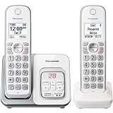 Panasonic Telefone Sem Fio Expansível DECT 6 0 Com Secretária Eletrônica E Bloqueio De Chamadas Inteligentes 2 Aparelhos Sem Fio KX TGD632W Branco Prata 