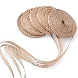 Pandahall 5 Rolos De Fita De Tecido De Juta Natural Com Fio 6 35 Mm Rolos De Fita De Linho Para Decoração De Festa Artesanato DIY