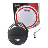 Pandeiro 12 Pele Sup Nylon Ferr Dourada Case Contemporânea