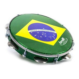 Pandeiro Brasil Com Bandeira Nacional Verde