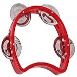Pandeiro Infantil Meia Lua Pandeirola Profissional Colorido Para Criança Percussão Musical Em ABS Instrumento De Mão Zaidan S Vermelho