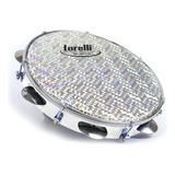 Pandeiro Injetado 10 Pele Holográfica Torelli Tp 308 Branco
