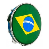 Pandeiro Luen 10 Polegadas Abs Pele Bandeira Do Brasil capa