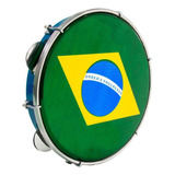 Pandeiro Luen 10 Profissional Pele Bandeira