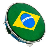 Pandeiro Luen 10 Profissional Pele Bandeira