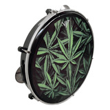 Pandeiro Profissional 10 Pele Leitosa Vip Cannabis Cor Preto