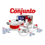 Panela 3 Em 1 Faz Pudim Em Banho Maria 2 Formas Tampa De Vidro Cor Vermelho
