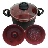 Panela A Vapor Multi uso 3x1 Pudim Bolo Legumes Alumínio Rl