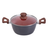 Panela Caçarola Antiaderente Cerâmica Avulsa 22cm 2 7 Litros Cor Cinza vermelho