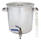 Panela Caldeirão Aço Inox 20 Litros Com Válvula E Régua De Nível Para Cerveja Artesanal 20130vr O Melhor Preço